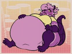 animated anthro anthro_only better_version_at_source big_belly furry furry_only gif kafrizzzle no_humans rubbing_belly solo solo_focus thiggy_(kafrizzzle)