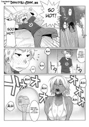 angry doujinshi english_text implied_masturbation masturbating moaning more_at_source nise_kurosaki sharp_teeth story_at_source text