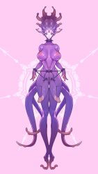 1futa 2022 areolae athletic_futanari big_breasts big_penis black_sclera breasts chains cock_ring diphallia diphallism erection full_body futa_only futanari humanoid humanoid_penis monster_girl multi_arm multi_limb multi_penis nude octopus octopus_girl penis pseudo_hair purple_body shiny_skin solo symmetry tailbox tentacle wide_hips