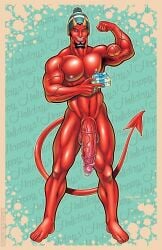 1male big_penis bruno_ragetti christmas class_comics demon demon_horns demon_tail diablo_(class_comics) facial_hair horns male male_focus male_only muscular muscular_male nude patrick_fillion pierced_nipples pierced_penis red_skin solo solo_male tail veiny_muscles veiny_penis