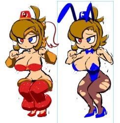 alternate_costume big_ass big_breasts bunnysuit clothed mighty_switch_force minus8 patricia_wagon patricia_wagon_animation_(minus8) ponytail shantae shantae_(cosplay) short_hair sketch smooth_skin squatting tagme wip