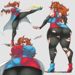 1girls android_21 android_21_(human) ass big_ass big_breasts big_butt breasts brown_hair dragon_ball dragon_ball_fighterz female female_focus female_only huge_ass huge_butt lapotato8 pantyhose ripped_clothing ripped_pantyhose thick_thighs