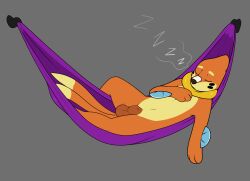 animal_genitalia balls buizel closed_eyes fur furry furry_only genitals hammock hi_res kai_(mr.smile) male male_only mr._smile mr.smile nintendo pokémon_(species) pokemon semi-anthro sheath sleeping solo sound_effects tail video_games zzz