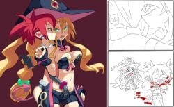 blood disgaea drawfag etna female groping groping_breasts groping_from_behind kissing lesbian_kiss metallia nippon_ichi_software sharp_teeth the_witch_and_the_hundred_knight yuri