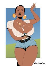 1girls artist_name big_breasts black_pinup_project breasts brown_body brown_skin busty dark-skinned_female dark_hair dark_skin digital_drawing_(artwork) digital_media_(artwork) female hair hips hourglass_figure legs lips mature mature_female thick_legs thick_lips thick_thighs thighs voluptuous waist wide_hips