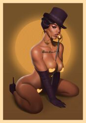 1girls artist_name big_breasts black_pinup_project breasts brown_body brown_skin busty dark-skinned_female dark_hair dark_skin digital_drawing_(artwork) digital_media_(artwork) ear_piercing earrings female hair hat hips hourglass_figure legs lips mature mature_female microphone piercing singer thick_legs thick_lips thick_thighs thighs voluptuous waist wide_hips