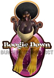 1girls afro artist_name big_breasts black_pinup_project breasts brown_body brown_skin busty cleavage dark-skinned_female dark_hair dark_skin digital_drawing_(artwork) digital_media_(artwork) eyelashes eyewear female gigantic_breasts glasses hips hourglass_figure legs mature mature_female no_bra retro retro_artstyle sunglasses thick_legs thick_lips thick_thighs thighs tongue tongue_out very_dark_skin voluptuous waist wide_hips