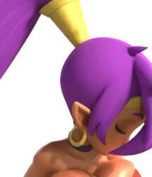 3d 3d_animation 3d_model ahegao animated big_breasts clothed no_sound peace_sign pointy_ears ponytail purple_hair shantae shantae_(character) shocking_(artist) tagme tan_skin video