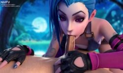 1boy 1girls 3d animated athletic_female blowjob blue_hair deepthroat duo duo_focus fellatio fingerless_gloves fully_clothed human jinx_(league_of_legends) large_penis league_of_legends league_of_legends:_wild_rift light-skinned_male looking_at_viewer looking_down mp4 naifu night oral oral_sex pale-skinned_female partial_male resolution_glitch riot_games shorter_than_30_seconds small_breasts sound sound_effects tagme tattoo video voice_acted webm wink