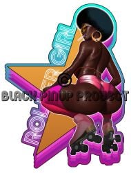 1girls afro artist_name ass ass_focus big_breasts black_pinup_project breasts brown_body brown_skin bubble_ass bubble_butt busty cleavage dark-skinned_female dark_hair dark_skin dat_ass digital_drawing_(artwork) digital_media_(artwork) eyelashes eyewear female glasses hair hips hourglass_figure huge_ass huge_breasts legs lips lollipop mature mature_female no_bra retro retro_artstyle roller_skates skates sunglasses thick_legs thick_lips thick_thighs thighs very_dark_skin voluptuous waist wide_hips