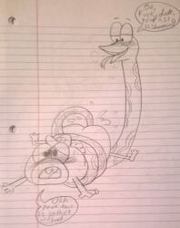 anal anal_sex bird breadwinners buhdeuce craig_(sanjay_and_craig) craig_slithers crossover duck gay gay_sex nickelodeon non-human non-human_only reptile sanjay_and_craig snake tail_sex toony yaoi