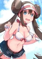 1girls baileys_(tranquillity650) bike_shorts bikini_top blue_eyes brown_hair game_freak nintendo pokemon rosa_(pokemon) solo solo_female tagme