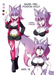 1girls anthro anthro_only belly_button belt big_breasts boots bra breasts character_sheet choker curvy female furry hiel_(lucyfercomic) hood jacket lucyfercomic original short_shorts shorts tagme tail thighs thong_above_shorts thong_straps zipper