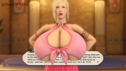 1girls 3d blonde_hair clothed female final_fantasy final_fantasy_xiv gpose(ffxiv) huge_breasts hyur minfilia slutsofffxiv solo tagme