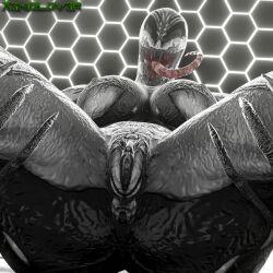 16:9 2021 3d_(artwork) absurd_res alien anus ass big_breasts black_body black_eyes breasts claws clothing detailed_background digital_media_(artwork) fan_character fangs female full-length_portrait genitals hi_res huge_filesize humanoid lying marvel monster multicolored_body muscular muscular_female nipples nude open_mouth portrait pussy solo spread_legs spreading symbiote syx_(symbiote) teeth thekidxeno thick_thighs tongue tongue_out two_tone_body white_body wide_hips widescreen