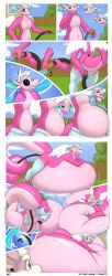 aradortd belly_inflation comic dragon furry pink_body sequence water_inflation