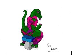 1boy alligator ass crossdressing femboy futalova girly male male_only panties penis reptile scalie sitting solo underwear