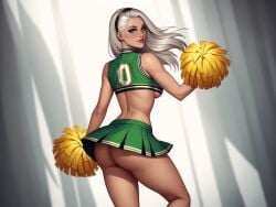 1girls ai_generated ass ass ass_focus breast breasts breasts cheerleader cheerleader_outfit cheerleader_uniform curvaceous curvaceous_body curves curvy curvy_body curvy_female curvy_figure exposed exposed_ass exposed_breast exposed_breasts exposed_butt female female female_only green_eyes hairband hourglass_figure infiniteskull light-skinned_female light_skin oc original_character platinum_blonde_hair skirt solo solo_female underboob voluptuous voluptuous_female