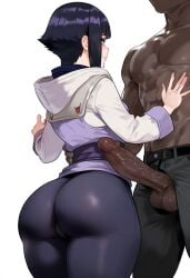 ai_generated ass ass_focus bangs big_penis cheating cheating_wife dark-skinned_male dark_penis hyuuga_hinata hyuuga_hinata(genin) interracial justgens light-skinned_female naruto naruto_(series) naruto_shippuden short_hair standing