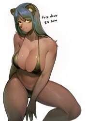 anthro big_breasts bikini breasts character_request cleavage female furry janjin192 tagme thick_thighs wide_hips