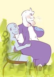 1boy 1girls anon anthro big_ass big_butt blush bubble_ass bubble_butt fart fart_cloud fart_fetish fart_on_dick farting farting_on_lap farts furry goat huge_ass huge_butt male sitting sitting_on_lap stinkybuns1 toriel undertale undertale_(series)