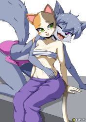 2girls big_ass big_breasts breasts bubble_butt chloe_(iamaneagle) cleavage feline female furry godichi huge_ass thick_thighs wide_hips