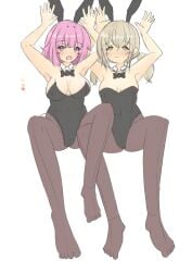 2girls azusawa_kohane bunnysuit female_only multiple_girls ootori_emu project_sekai