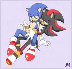 2005 cum fur green_eyes hedgehog male male_only multiple_males penis red_eyes shadow_the_hedgehog sonic_(series) sonic_the_hedgehog syberfox yaoi