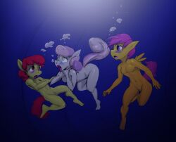 3girls anthro apple_bloom_(mlp) asphyxiation barefoot bubbles byondrage cub cutie_mark_crusaders daemont92 drowning featureless_chest featureless_crotch feet female female_only flat_chest friendship_is_magic hasbro my_little_pony navel nude panicking pegasus peril pony scootaloo_(mlp) skinny_dipping struggling sweetie_belle_(mlp) swimming tagme tunnel underwater unicorn water young