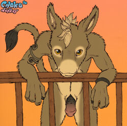 balls choko chokodonkey color donkey equine furry male male_only muscles nude penis pose solo uncensored