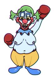 boxing_gloves breasts clown clown_girl clown_makeup killer_klowns_from_outer_space nipples shortstack shorty_(killer_klowns_from_outer_space)