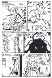 angry anthro anthro_only black_and_white breasts cold comic desiree_lee feline female human interspecies james_m_hardiman kendi lizard lori male monochrome multiple_females multiple_males nude porcupine rodent sandra scalie sex skunk straight tom ups_and_downs wounded