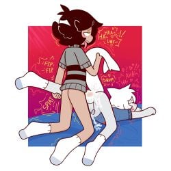 anal_sex clothing cum cum_in_ass drawz_artz furry gay heart human human_on_anthro moaning original_character penis socks tongue_out