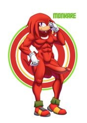 abs anthro balls big_penis echidna genitals huge_cock kareca knuckles_the_echidna looking_at_viewer male mammal monotreme muscular muscular_male penis sega solo sonic_(series) sonic_the_hedgehog_(series)