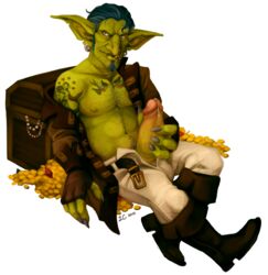 2010 blizzard_entertainment chest cum djinne erection goblin goblin_male goblin_shaman gold green hairy lizbeast male male_only masturbation original_character penis piercing pirate scar shaman_(warcraft) solo tattoo warcraft world_of_warcraft