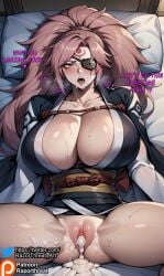 after_sex after_vaginal ahe_gao ahe_gao ai_generated baiken big_breasts breasts cleavage collarbone cum cum_drip cum_dripping cum_dripping_from_pussy cum_in_pussy curvaceous curvaceous_female curvaceous_figure curvy curvy_female curvy_figure eyepatch facial_markings female guilty_gear guilty_gear_strive hi_res highres huge_breasts kimono large_breasts legs_apart lying_on_back lying_on_bed mature mature_female mature_woman milf on_back on_bed panting pink_hair pleasure_face razorthreat scar spread_legs stable_diffusion text voluptuous voluptuous_female