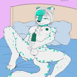 1futa anthro ass balls breasts cum erection feline furry futa_only futanari green_eyes hair intersex leopard looking_at_viewer masturbation nipples nude orgasm penis pussy sierra_starpaw solo solo_futa spots tail visual_commodity