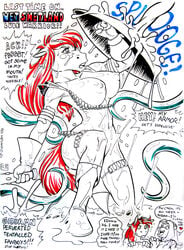 2010 armor barbarian big_breasts breasts chainmail_bikini cum equine female furry furry_only horse imminent_rape mare max_blackrabbit nipples no_humans red_hair red_shetland tentacle unconvincing_armour weapon zig_zag