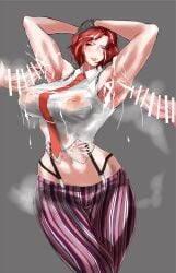 areolae armpits arms_up artist_request bare_midriff big_penis blush bukkake busty censored_penis crop_top cum cumshot disembodied_penis erect_nipples female female_focus female_only gloves hourglass_figure king_of_fighters milf muscle_tone navel nipple_bulge nipples pants penis pinup pinup_pose red_eyes red_hair see-through see-through_clothing see-through_shirt short_hair sleeveless sleeveless_shirt snk standing steam steaming_body steamy suspenders sweat sweatdrop sweating sweaty sweaty_body tagme tie toned toned_female vanessa_(kof) veiny_penis wet_clothes wet_shirt wide_hips