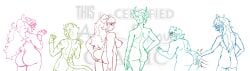 6girls alien aradia_megido arts_dingus cat_tail colored_skin feferi_peixes female homestuck homestuck_troll horn horns kanaya_maryam lingerie lingerie_only long_hair long_hair_female medium_hair multiple_girls nepeta_leijon pinup princess royal royalty terezi_pyrope troll vriska_serket