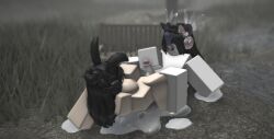3d artist_request bunny_ears cum cum_stain cumming holding_penis liztlc male penis rake_kill_edition roblox roblox_avatar roblox_game source_request tagme thick_thighs