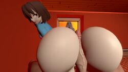 1boy 2girls 3d animated artist_request ass ass_focus assjob big_ass brown_hair bubble_butt buttjob caught caught_in_the_act female female_frisk frisk goat huge_ass huge_cock human male monster monster_girl riding sfm shocked sound sound_effects source_filmmaker tagme toby_fox toriel undertale undertale_(series) video