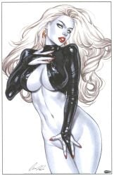 1girls big_breasts bottomless breasts chaos_comics cleavage coffin_comics death_(personification) earrings elias_chatzoudis female female_only grim_reaper hands_on_pussy lady_death large_breasts latex_gloves latex_suit lipstick long_hair looking_at_viewer no_irises no_pupils queen_of_the_dead red_lips solo solo_female tagme underboob voluptuous white_hair white_skin