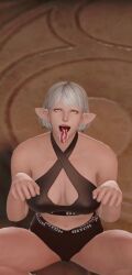 3d ameliance_leveilleur cum cum_in_mouth cumdump elezen final_fantasy final_fantasy_xiv gpose(ffxiv) tagme tongue_out white_hair