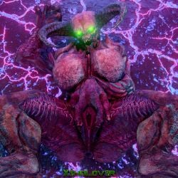 16:9 2021 3d 3d_(artwork) 4k absurd_res anus baron_of_hell_(doom) bethesda_softworks big_breasts breasts claws demon detailed_background digital_media_(artwork) doom doom_(series) fangs female genitals glowing glowing_eyes green_eyes hair hi_res horn huge_filesize humanoid id_software looking_at_viewer lying monster monster_girl multicolored_body muscular muscular_female nightmare_waifu nude on_back open_mouth pussy red_body solo teratophilia thekidxeno thick_thighs tongue tongue_out two_tone_body video_games white_body wide_hips widescreen