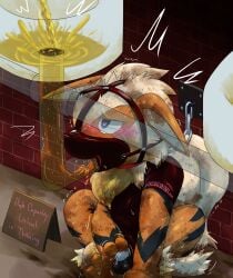 <3_eyes absurd_res arcanine balls bathroom blush bodily_fluids bondage bound brick_wall chastity_cage chastity_device collar dirty drain drinking drinking_urine english_text faceless_character forced forced_drinking funnel_gag furry gag genital_fluids genitals heart hi_res kurohane_karasu male_focus male_only nintendo offscreen_character peeing pipelining pokemon pokemon_(species) public_restroom scratches sign solo tears text toilet toilet_slave urinal urine urine_in_mouth urine_pool urine_stain urine_stream urine_tube video_games wall_(structure) watersports