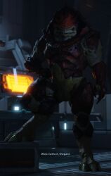 3d 4_balls alien balls blender_(disambiguation) bodily_fluids dialogue dripping english_text erection facial_scar foreskin genital_fluids genitals hand_on_hip hi_res humanoid_genitalia humanoid_penis inside krogan looking_at_viewer male male_focus male_only mass_effect multi_balls multi_genitalia muscular muscular_male nude partially_retracted_foreskin penis precum precum_drip precum_string presenting presenting_penis pupils raised_leg red_eyes rooking scar slit_pupils solo step_pose text urdnot_wrex video_games