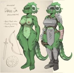 argonian armor dragonborn furry horn lizard nipples scales scars tagme tail thick_thighs