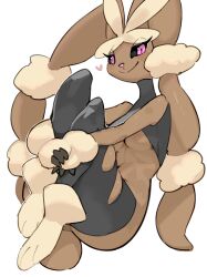 1girls bent_legs black_sclera female female_only heart hi_res holding_legs kame_3 looking_at_viewer lopunny mega_evolution mega_lopunny nintendo pink_eyes pokémon_(species) pokemon pokemon_(species) slit_pupils smiling_at_viewer solo solo_female underboob white_background