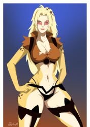 1girls 2d big_breasts breasts cheetara cleavage erect_nipples female female_only ghostlessm large_breasts looking_at_viewer thick_thighs thundercats thundercats_2011 wide_hips